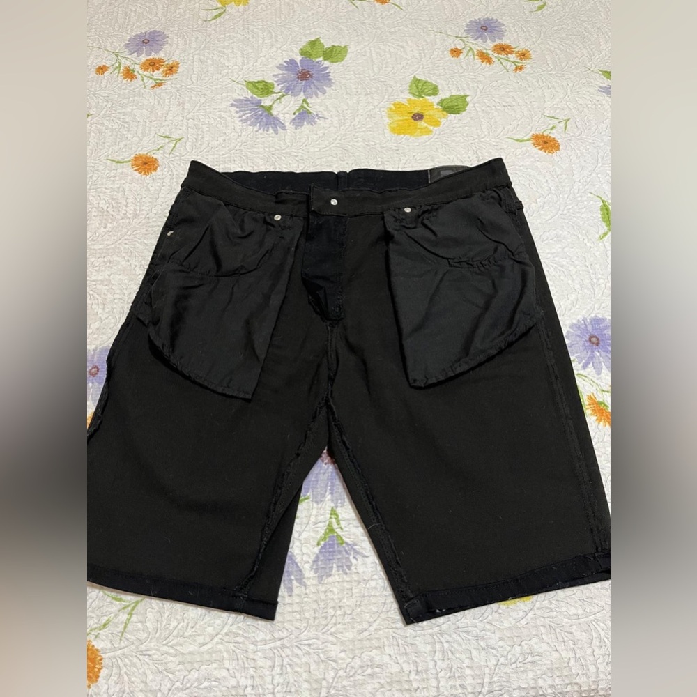 (H) Benjamin Black Men's Black Denim Shorts - Picture 3 of 12